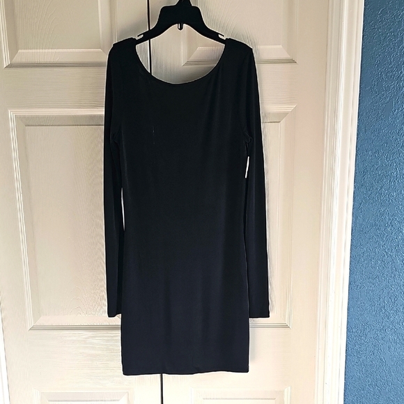 NWT Free People Call Me Later Long Sleeved Tie Back Minidress L & XL Black - Picture 1 of 10